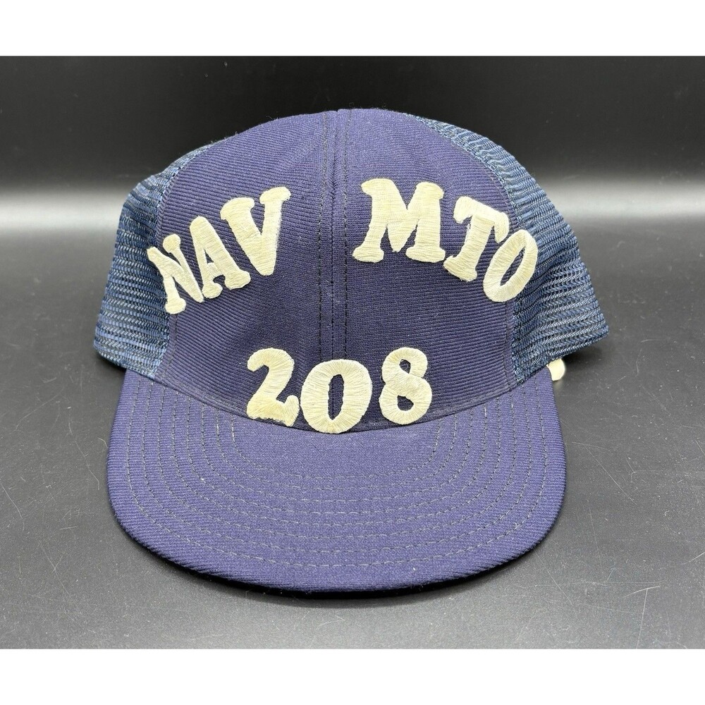 Vintage 80s 90s Snap Back / Trucker Hat / Navy / Mesh